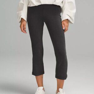 Ribbed Softstreme Zip-Leg High-Rise Cropped Pant 25"